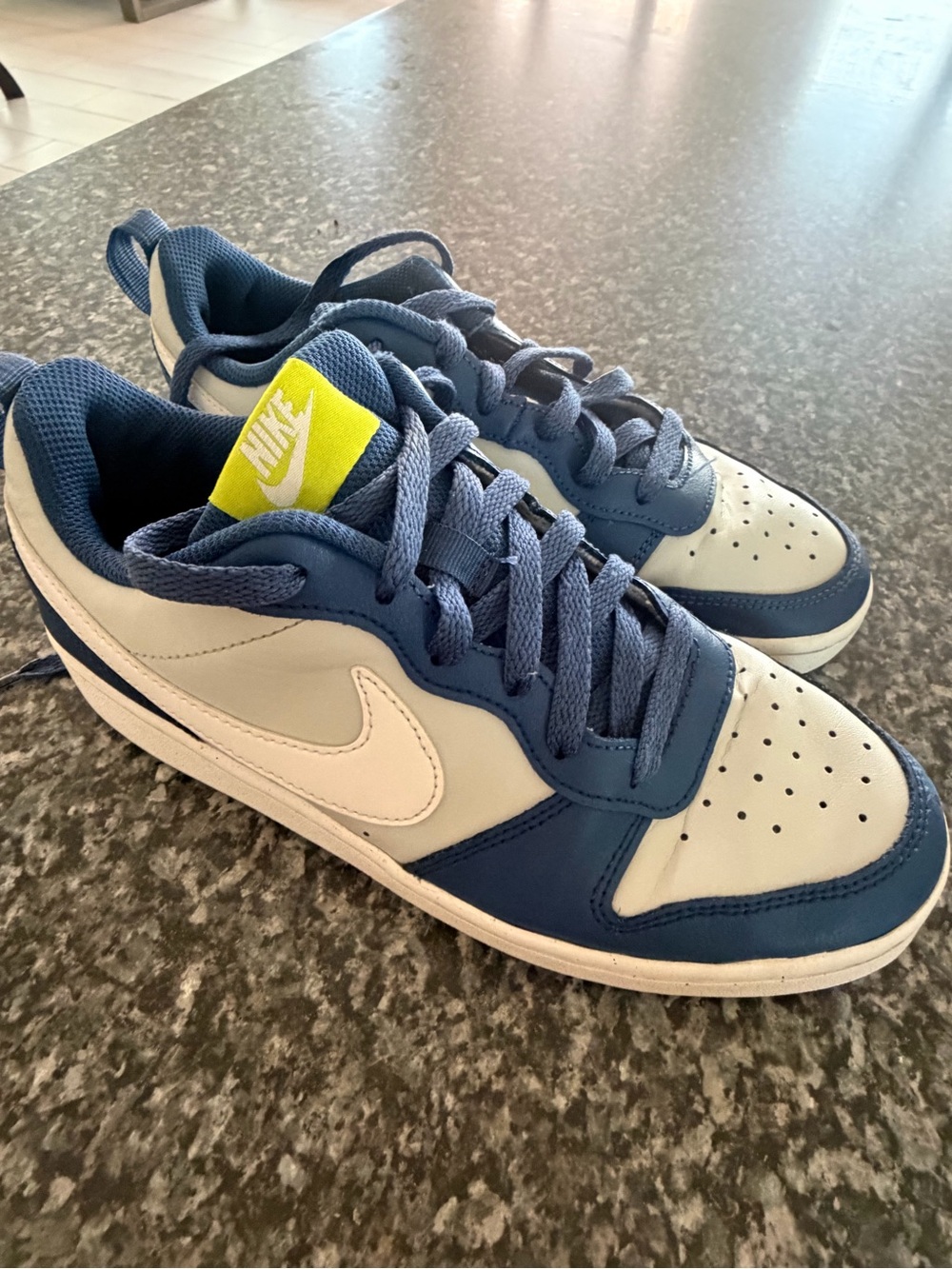 Nike Kids Blue, White and Lime Low-Top Sneakers